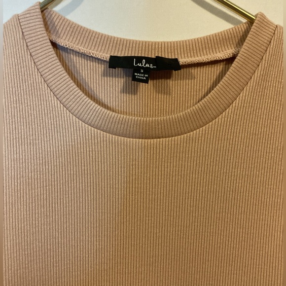 Lulu’s Ribbed‎ Drawstring Bodycon Pink Dress - Picture 3 of 4